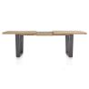Metalox, table à rallonge 190 (+ 50) x 100 cm - bords effet tronc d'arbre - pieds V en métal - Henders and Hazel