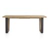 Metalox, table à rallonge 190 (+ 50) x 100 cm - bords effet tronc d'arbre - pieds V en métal et bois - Henders and Hazel