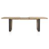 Metalox, table à rallonge 190 (+ 50) x 100 cm - bords effet tronc d'arbre - pieds V en métal et bois - Henders and Hazel