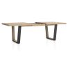 Metalox, table à rallonge 190 (+ 50) x 100 cm - bords effet tronc d'arbre - pieds V en métal et bois - Henders and Hazel