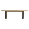 Metalox, table à rallonge 190 (+ 50) x 100 cm - bords effet tronc d'arbre - pieds V en métal et bois - Henders and Hazel