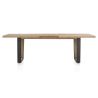Metalox, table à rallonge 190 (+ 50) x 100 cm - bords effet tronc d'arbre - pieds V en métal et bois - Henders and Hazel