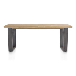 Metalox, table à rallonge 190 (+ 50) x 100 cm - plateau droit - pieds V en métal - Henders and Hazel