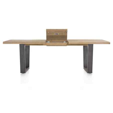 Metalox, table à rallonge 190 (+ 50) x 100 cm - plateau droit - pieds V en métal - Henders and Hazel