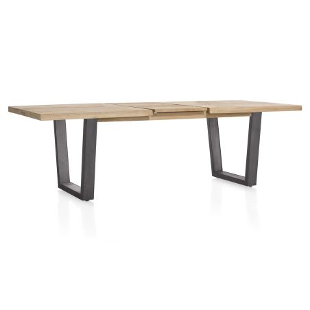 Metalox, table à rallonge 190 (+ 50) x 100 cm - plateau droit - pieds V en métal - Henders and Hazel