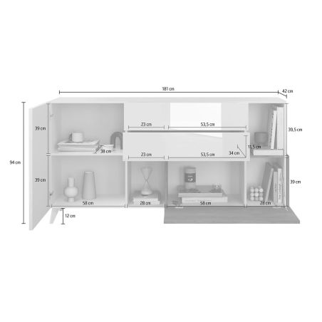 Buffet 181 cm PABLO BLANC CADIZ