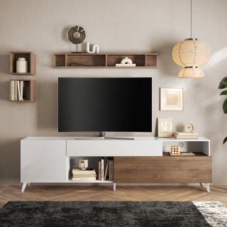 Meuble TV 241 cm PABLO BLANC MERCURE