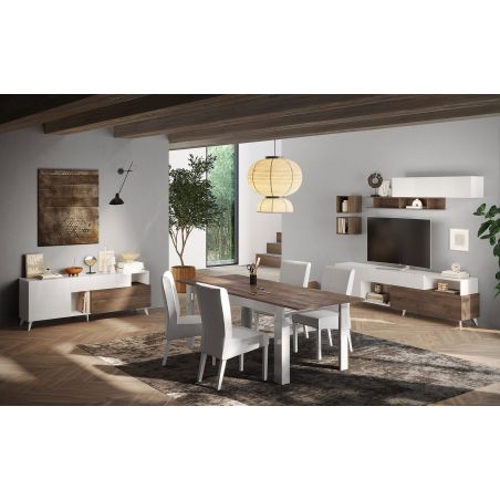 Meuble TV 241 cm PABLO BLANC MERCURE