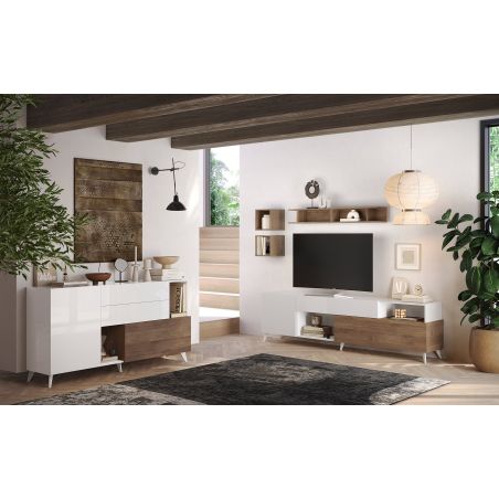 Meuble TV 241 cm PABLO BLANC MERCURE