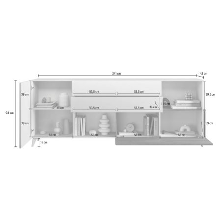 Buffet 241 cm PABLO CACHEMIRE CADIZ