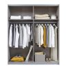 Armoire Boston 181 cm en décor blanc neige et chêne Artisan avec 2 portes coulissantes
