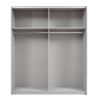 Armoire Boston 181 cm en décor blanc neige et chêne Artisan avec 2 portes coulissantes
