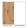 Armoire Boston 181 cm en décor blanc neige et chêne Artisan avec 2 portes coulissantes