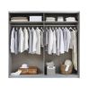 Armoire Boston 226 cm en décor blanc neige et chêne Artisan avec 2 portes coulissantes