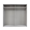 Armoire Boston 226 cm en décor blanc neige et chêne Artisan avec 2 portes coulissantes