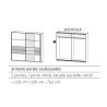 Armoire Boston 226 cm en décor blanc neige et chêne Artisan avec 2 portes coulissantes