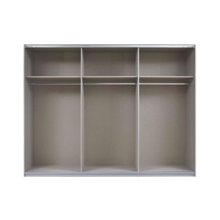 Armoire Boston 271 cm en décor blanc neige et chêne Artisan avec 2 portes coulissantes