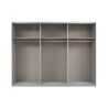 Armoire Boston 271 cm en décor blanc neige et chêne Artisan avec 2 portes coulissantes