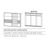Armoire Boston 271 cm en décor blanc neige et chêne Artisan avec 2 portes coulissantes