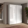 Armoire 180 cm KLAUS en blanc brillant avec 2 portes coulissantes 