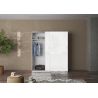 Armoire 180 cm KLAUS en blanc brillant avec 2 portes coulissantes 