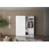 Armoire 180 cm KLAUS en blanc brillant avec 2 portes coulissantes 