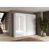 Armoire 257 cm KLAUS en blanc brillant avec 2 portes coulissantes
