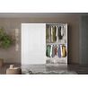 Armoire 257 cm KLAUS en blanc brillant avec 2 portes coulissantes