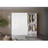 Armoire 257 cm KLAUS en blanc brillant avec 2 portes coulissantes