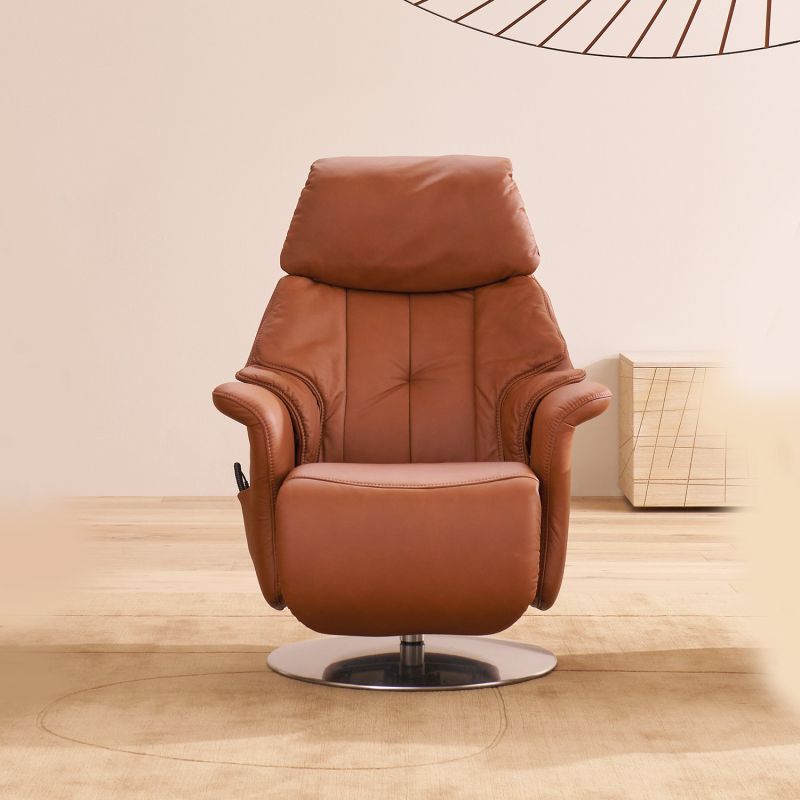Fauteuil relax électrique 2 moteurs avec lift releveur EASYSWING 7417 en cuir 24 yukonde la marque HIMOLLA