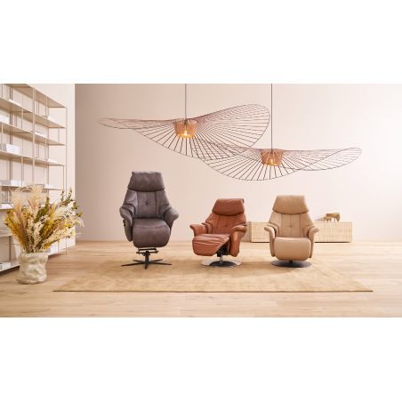 Fauteuil relax électrique 2 moteurs avec lift releveur EASYSWING 7417 en cuir 24 yukonde la marque HIMOLLA