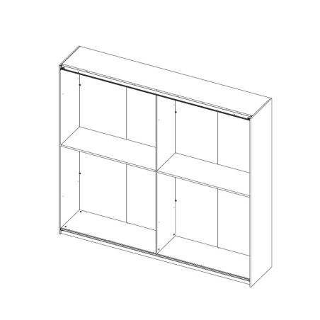 Armoire 257 cm KLAUS en blanc brillant avec 2 portes coulissantes