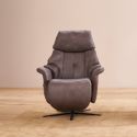 Fauteuil relax électrique 1 moteur EASYSWING 7417 en cuir 27 Dbraun de la marque HIMOLLA