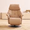 Fauteuil relax manuel EASYSWING 7417 en cuir 22 Pale de la marque HIMOLLA