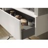 Meuble vasque BURGA BETON 78 cm en blanc brillant et décor béton