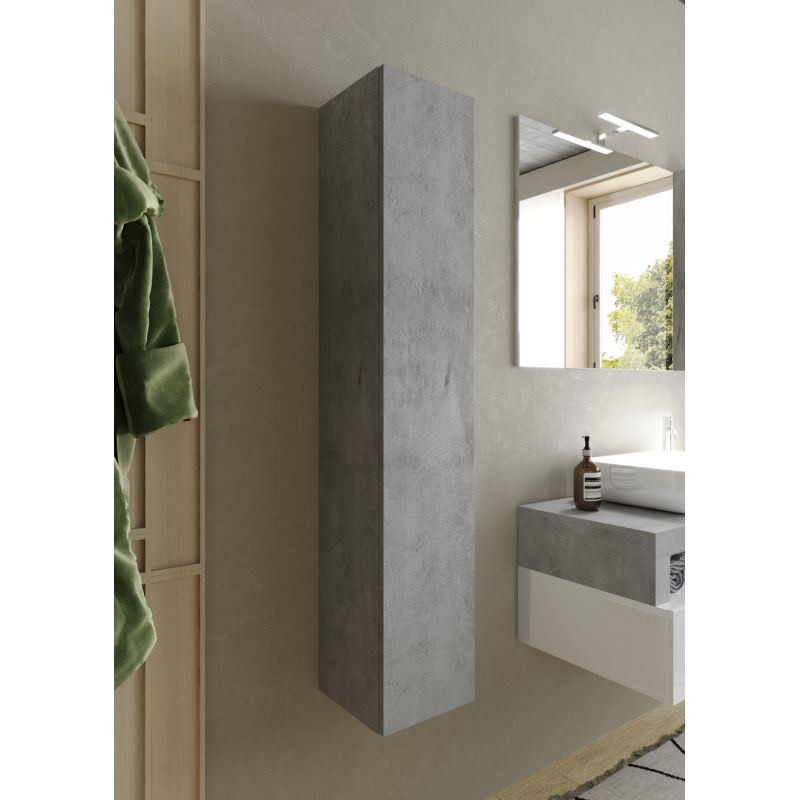 Colonne suspendue BURGA BETON hauteur 138 cm pour salle de bain endécor béton