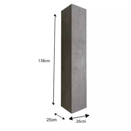 Colonne suspendue BURGA BETON hauteur 138 cm pour salle de bain endécor béton