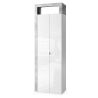 Colonne 2 portesBURGA BETON hauteur 188 cm pour salle de bain en blanc brillant et décor béton