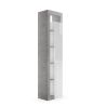Colonne 1 porte BURGA BETON hauteur 189 cm pour salle de bain en blanc brillant et décor béton