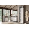 Colonne 1 porte BURGA BETON hauteur 189 cm pour salle de bain en blanc brillant et décor béton