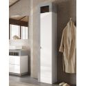 Colonne 1 porte BURGA BETON hauteur 188 cm pour salle de bain en blanc brillant et décor béton