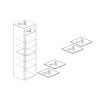 Colonne 1 porte BURGA BETON hauteur 188 cm pour salle de bain en blanc brillant et décor béton