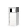 Commode 1 porte BURGA pour salle de bain en blanc brillant et décor béton