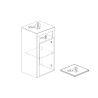 Commode 1 porte BURGA pour salle de bain en blanc brillant et décor béton