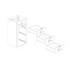 Commode 3 tiroirs BURGA BETON pour salle de bain en blanc brillant et décor béton
