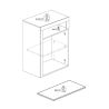 Commode 2 portes BURGA BETON pour salle de bain en blanc brillant et décor béton