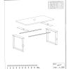 Table 180 cm GABRIEL DARK en décor chêne noir