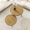 Set de 2 tables basses rondes MIDAS en métal couleur bronze