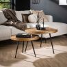 Set de 2 tables basses rondes MIDAS en métal couleur bronze