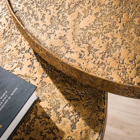 Set de 2 tables basses rondes MIDAS en métal couleur bronze